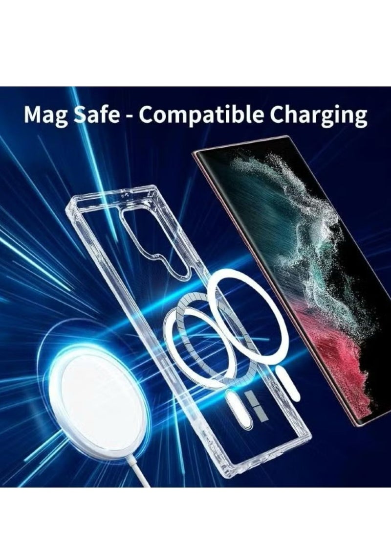 Magnetic Samsung Galaxy S23 Plus, Magnetic Case, Compatible with MagSafe Wireless Charging, Anti-Scratch Bumper Cover (Clear), TPU - PC - Image 2