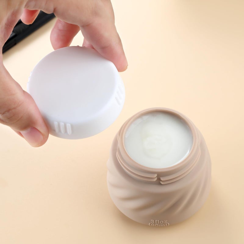 Gemice Travel Containers for Toiletries, TSA Approved 3 oz Leak-proof Silicone Travel Jars for Cream, BPA-Free Travel Size Container with Lid for Cosmetic Shampoo Cream (4 Pack) - Image 3