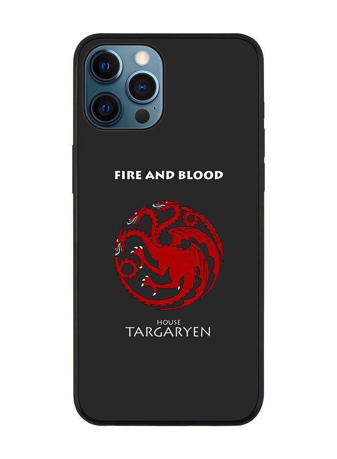 Stylizedd Rugged Black edge case for Apple iPhone 12 Pro Max Slim fit Soft Case Flexible Rubber Edges Anti Drop TPU Gel Thin Cover - GOT House Targaryen  - Image 1
