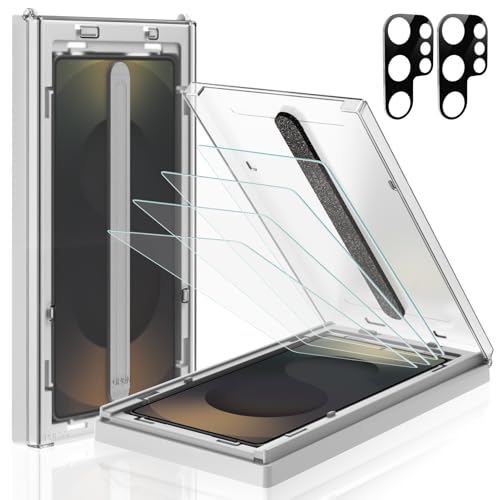MOHAVE 4 Pack Screen Protector for SAMSUNG Galaxy S25 Ultra 69 with 2 Pack Camera Lens Protector Auto AlignmentDust Removal HD Clear Tempered Glass Military Grade Shatterproof 100 Ultrasonic Fingerprint ID Unlock - Image 1