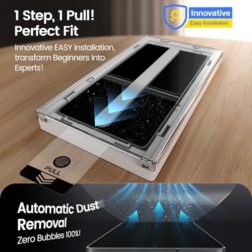 MOHAVE 4 Pack Screen Protector for SAMSUNG Galaxy S25 Ultra 69 with 2 Pack Camera Lens Protector Auto AlignmentDust Removal HD Clear Tempered Glass Military Grade Shatterproof 100 Ultrasonic Fingerprint ID Unlock - Image 3
