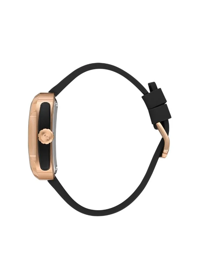 كوانتوم QUANTUM QMG1135.451 Men's Automatic Display Watch & Silicone Strap Black