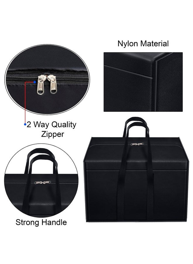 Storite 2 Pack Nylon 85 L Moisture Proof Multi-Purpose Underbed Storage Bag/Clothing Storage Organiser/Toy Storage/Stationery Paper Storage Bag With Zipper And Strong Handle (Black,57X36.8 X40.5 Cm)  - Image 4