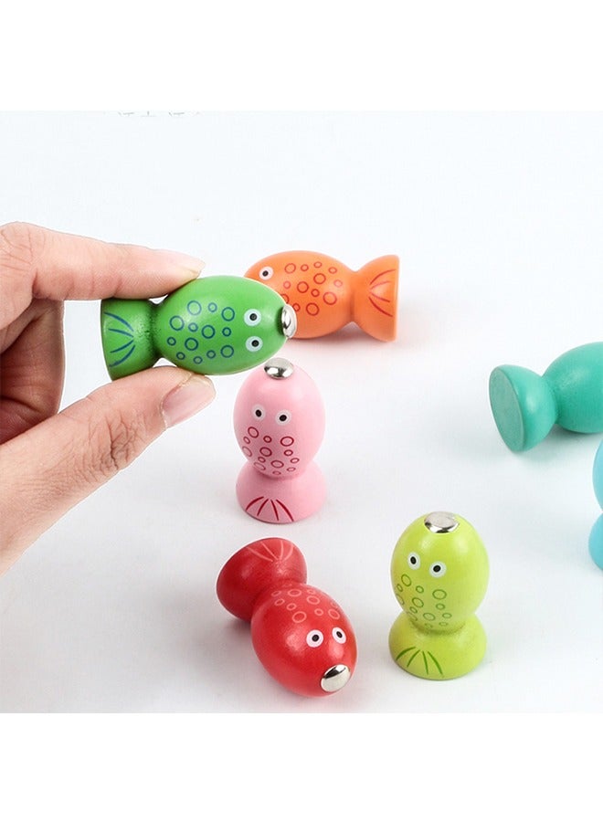 Wooden Magnetic Fishing Toy Wooden Smart And Interesting Fishing Toys For Children, Educational Interactive Toys - Image 4