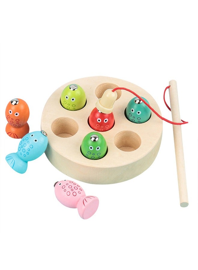 Wooden Magnetic Fishing Toy Wooden Smart And Interesting Fishing Toys For Children, Educational Interactive Toys - Image 1