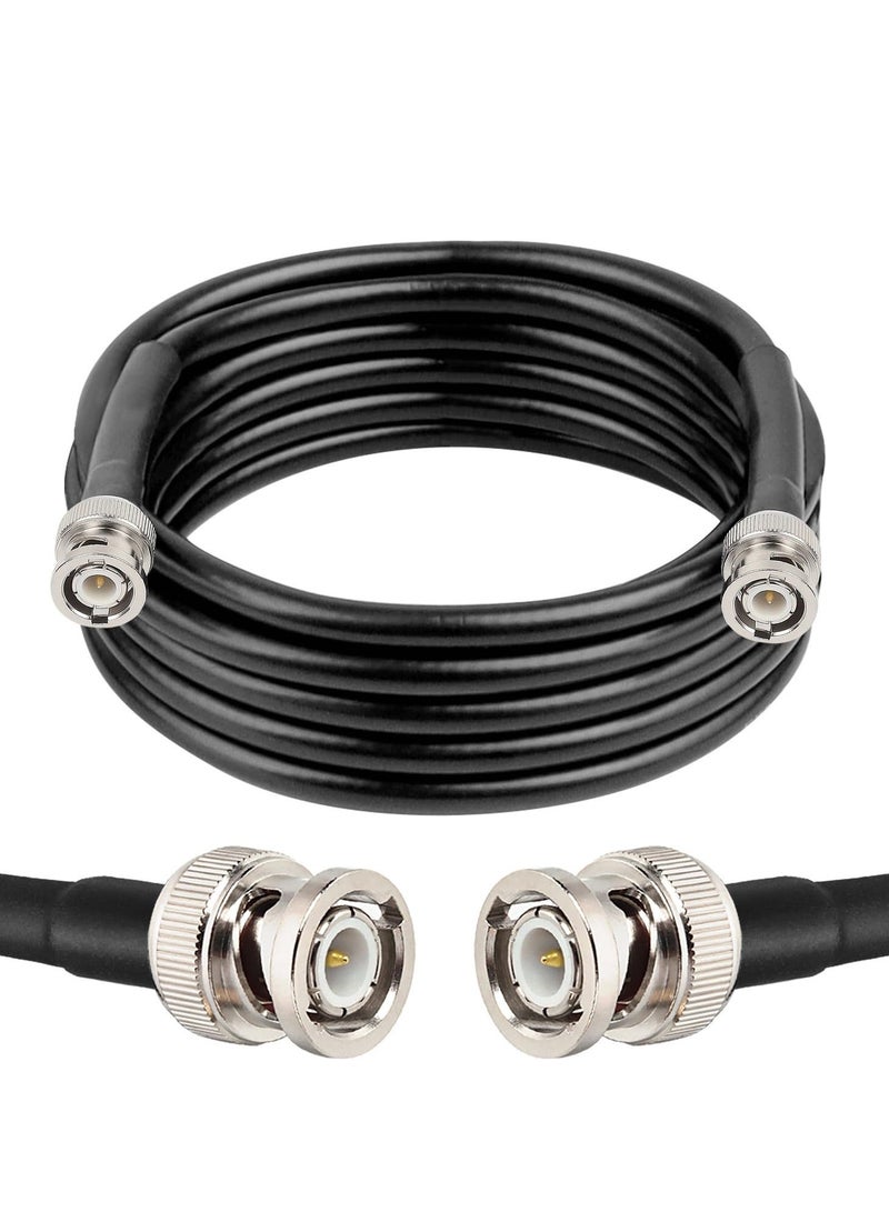 BNC Male to BNC Male Coaxial Cable, 50 ohm RG8X Coax Cable Ultra Low Loss BNC Jumper Cable for Antenna, RF Radio, Modem, Oscilloscope, Spectrum, Analyzer, Signal Generator,3M - Image 1