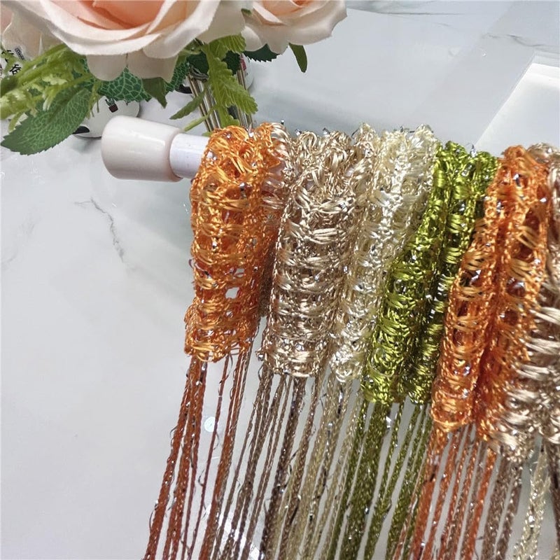 ave split Decorative Door String Curtain Wall Panel Fringe Window Room Divider Blind Divider Tassel Screen Home 100cm*200cm (#018309) - Image 3