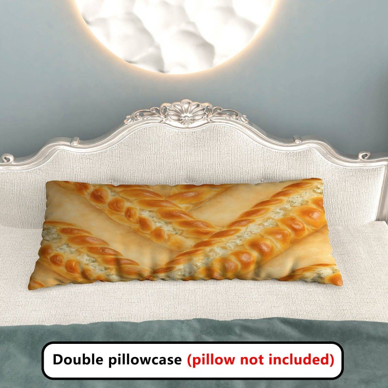 Creative Kitchen Bakery Rectangular Pillow Cover With Baguette Bread Design Soft Polyester Fiber Zipper Closure 19 69 X 59 06 Inch Mixed Colors For Sofa And Bedding Decoration - Image 5