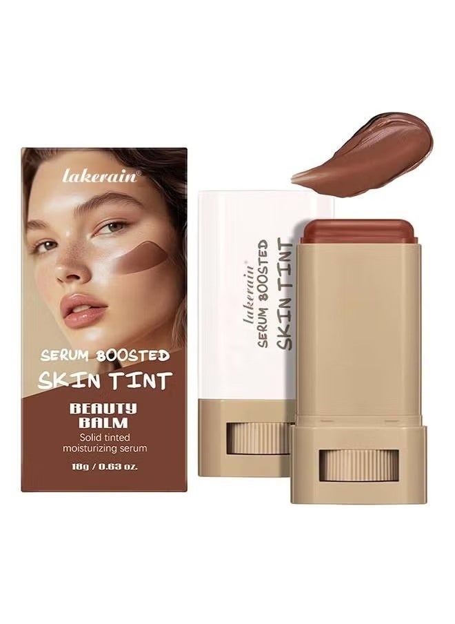 lakerain Beauty Balm Serum Boosted Skin Tint, Solid Tinted Moisturizing Serum Foundation Stick, Buildable Medium-to-Full Coverage Contour Stick for Face Makeup  - Image 1