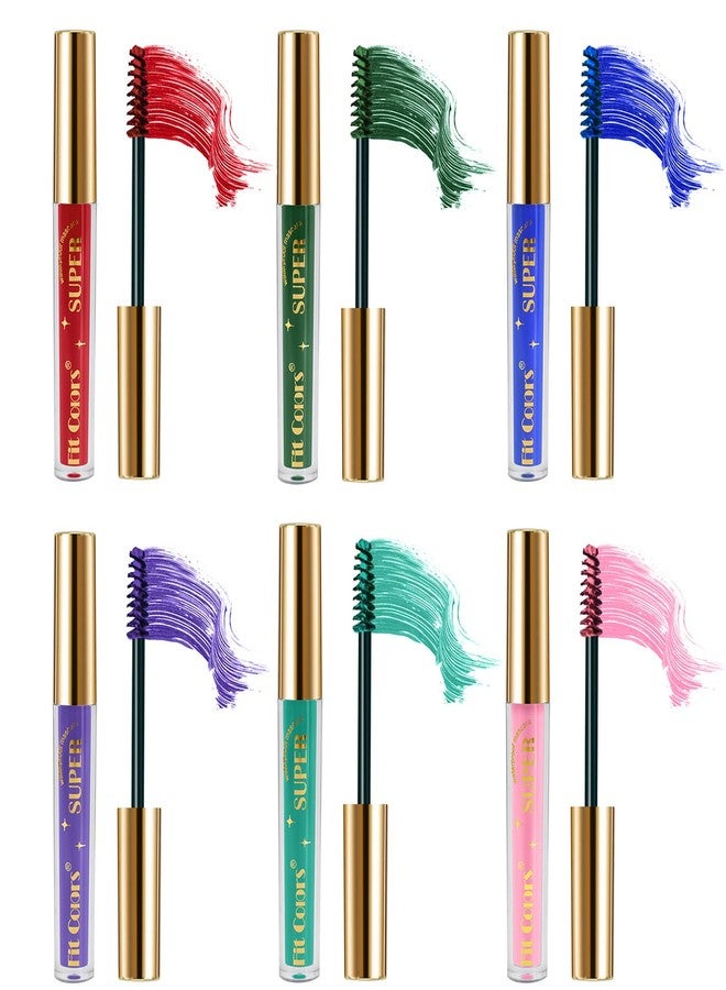 FantasyDay Smudge-Proof Colorful Mascara Set Liquid Lash Extensions Cosmetics, 6 Pcs Washable Volumizing Lengthening Defining Curling No Clumping Mascara Premium Xmas Eye Makeup Gift Set - Image 1