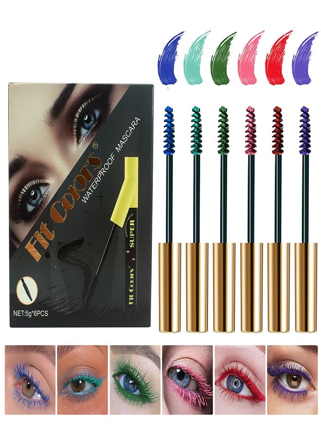FantasyDay Smudge-Proof Colorful Mascara Set Liquid Lash Extensions Cosmetics, 6 Pcs Washable Volumizing Lengthening Defining Curling No Clumping Mascara Premium Xmas Eye Makeup Gift Set - Image 2
