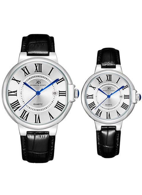 Unisex Analog Round Shape Leather Wrist Watch K23053P-SLBW - 41 Mm