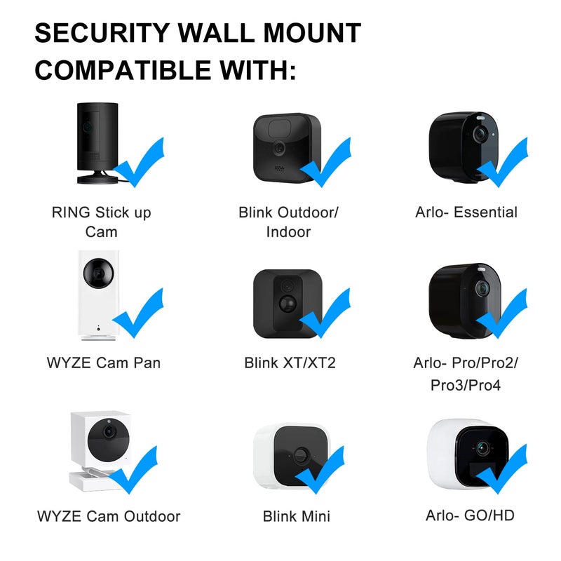 StartVision 4 Pack Strong Adhesive Wall Mount for Blink Outdoor 2K+ Outdoor 4 (4th Gen) & (3rd Gen), No Drilling or Screw Secured Fixed,360 Degree Adjustable Wall Mount Bracket for Blink XT/XT2 Camera - Image 2
