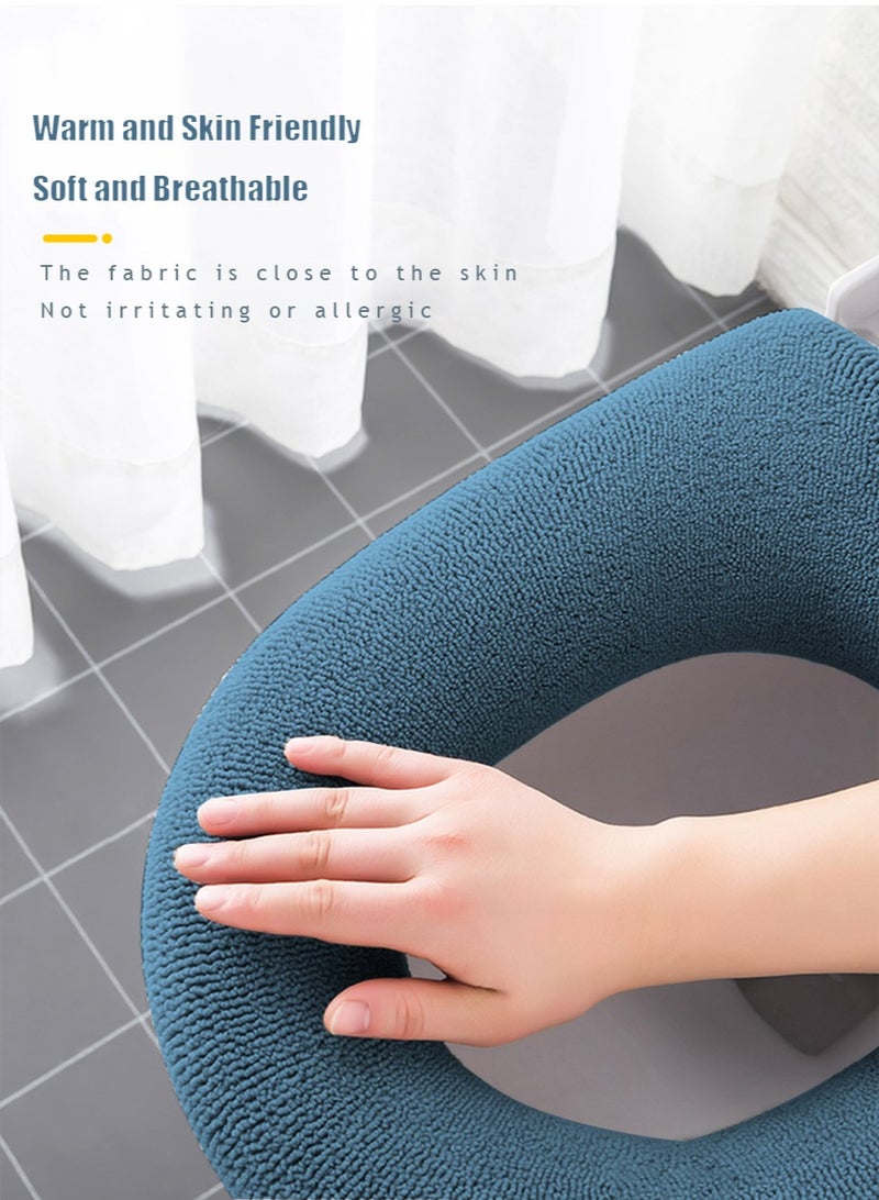 Toilet Seat Cover, 1 Pieces Washable Home Bathroom Toilet Cover Pads Toilet Seat Cushion Toilet Accessories Washable Toilet Seat Covers - Image 3