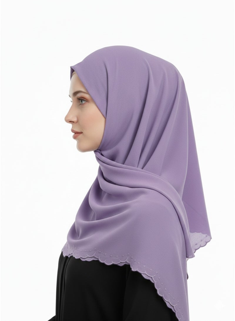 D'Daniela D' Daniela - Stacy Chiffon Scarf Muslim Shawl - Purple - Image 3