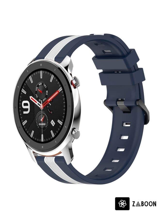 Zaboon Replacement Band For Amazfit GTR 4 22mm Vertical Two-Color Silicone - Image 1