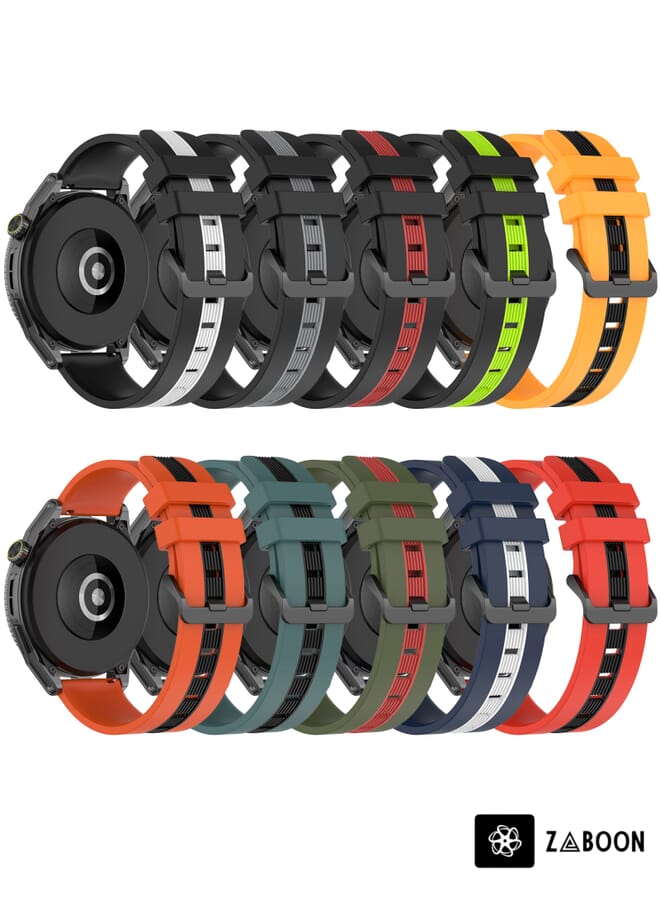 Zaboon Replacement Band For Amazfit GTR 4 22mm Vertical Two-Color Silicone - Image 4