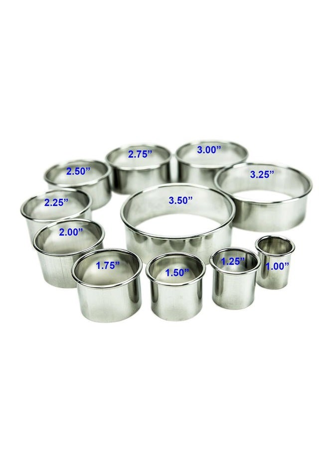 HUJI Stainless Steel Professional Plain Round Pastry Dough Cutter Set for Baking Cookies Pie Pops Kitchen (1, Set of 11 Round Cutters) - Image 2