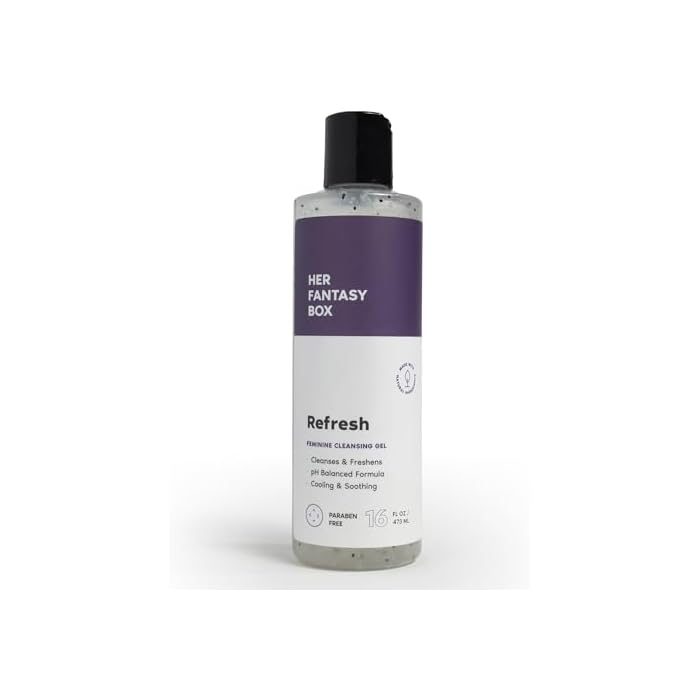 Her Fantasy Box | Refresh pH Balancing Shower Gel - Natural Feminine Hygiene Solution for Gentle Cleansing, Odor Control, and Skin Nourishment - pH-Balanced Formula for All Skin Types (16 oz)