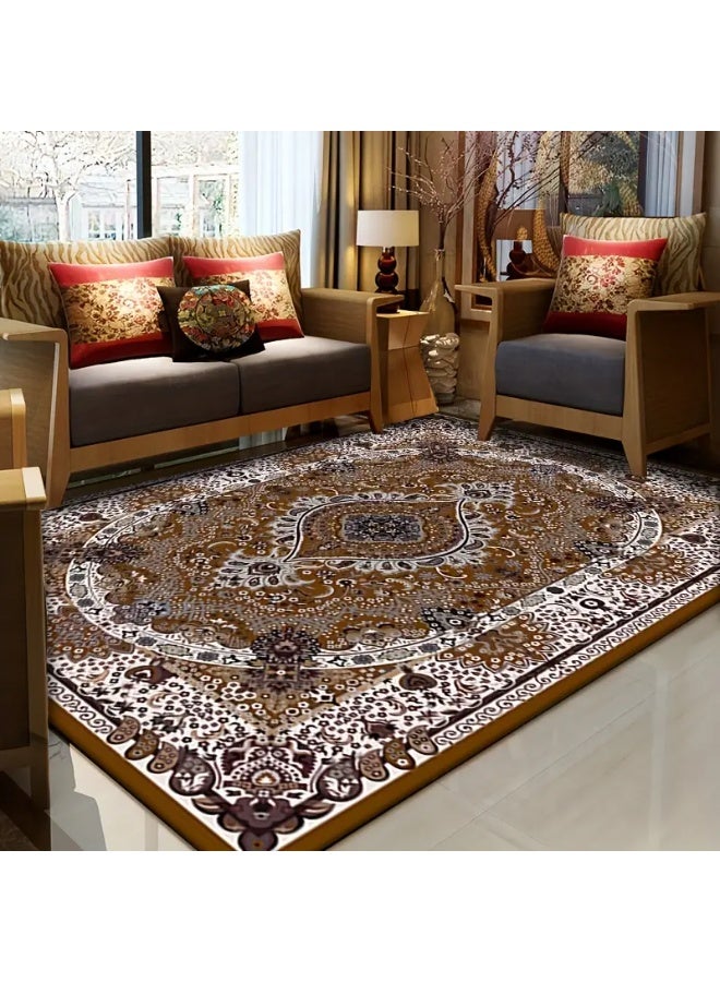 1pc Retro Persian Carpet – Bohemian Ethnic Style Area Rug, Water Absorbent, Non-Shedding, Perfect for Living Room, Bedroom, Homestay & Hotel Decor - Image 1