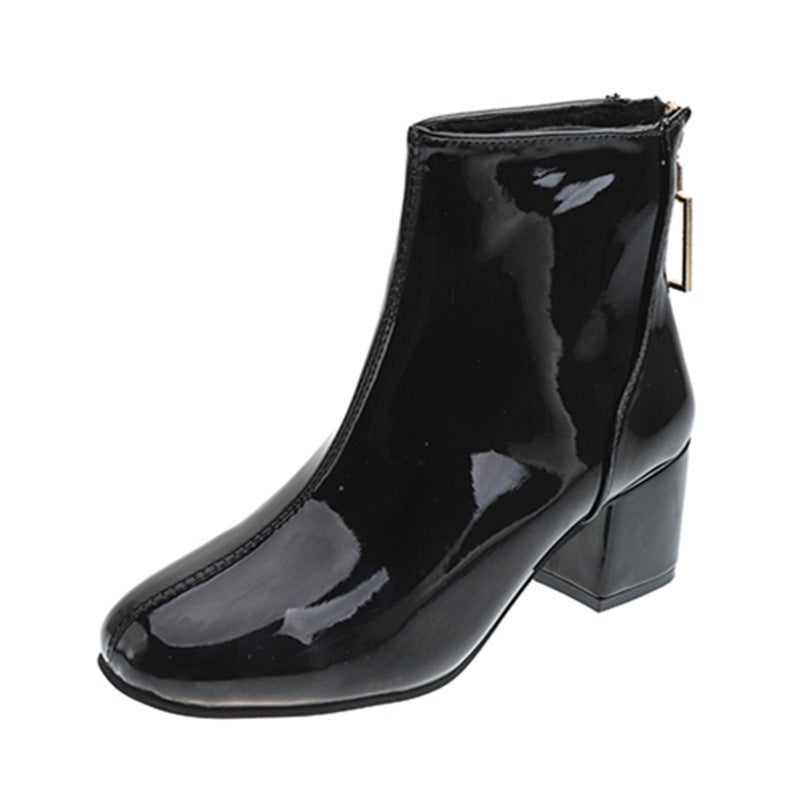Short Boots Women'S Winter Single Boots High Heel Thick Heel Square Toe Women'S Boots - Image 5