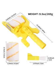 Excefore Paint Edger Roller Brush Multifunctional Hand-held Clean-Cut Paint Edger Roller Brush Portable Tool Kit,Pole Mountable Paint Edger with Roller and Brush for Home Room Wall Ceiling Painting  - Image 2