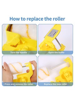 Excefore Paint Edger Roller Brush Multifunctional Hand-held Clean-Cut Paint Edger Roller Brush Portable Tool Kit,Pole Mountable Paint Edger with Roller and Brush for Home Room Wall Ceiling Painting  - Image 4