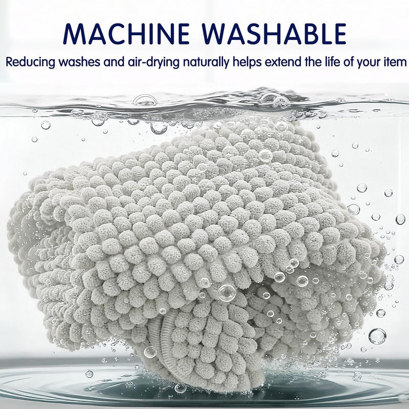 subrtex Bathroom Rugs, 24" x 60" Chenille Bath Rug Soft Short Plush Bath Mat Soft Shower Mat Water Absorbent Shower Mat Quick Dry Machine Washable, Light Gray - Image 5