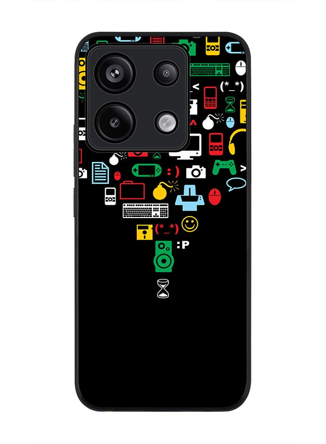 Stylizedd Rugged Black Edge Case for Xiaomi Redmi Note 13 Pro 5G, Slim fit Flexible Anti Drop Thin Cover-  Convergence (Black) - Image 1