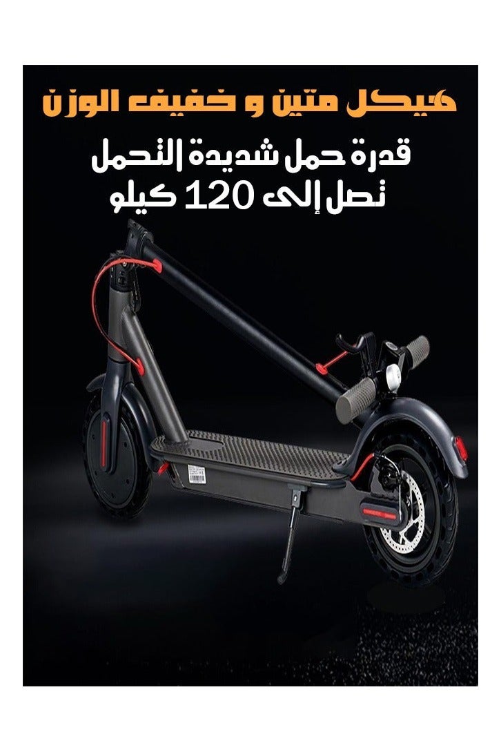 Egg Electric scooter with aluminum alloy body, foldable two-wheel vehicle, lightweight and portable, equipped with an eco-friendly lithium battery with fast charging, and a dual braking system. Perfect for commuting without compromise, with a top speed of 30 km/h. App control allows convenient operation via Bluetooth and LED console, 25 cm durable pneumatic tires, 350W maximum power, and a maximum load capacity of 120 kg. - Image 4