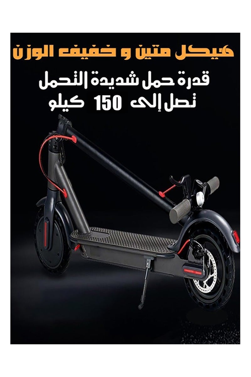 إج السكوتر الكهربائي مصنوع من سبائك الألومنيوم، وهو مركبة ذات عجلاتين قابلة للطي، ويمكن توصيله بالبلوتوث. وهو خفيف الوزن ومتاح للنقل، مزود ببطارية ليثيوم صديقة للبيئة تتشحن بسرعة ونظام فرامل مزدوج. السرعة القصوى هي 30 كيلومترًا في الساعة. مناسب للاستخدام في العمل والترفيه على حد سواء. مزود بأطارات بدون هواء طولها 25 سنتيمترًا ومحرك بقدرة قصوى 350 واط ومدى قصوى 30 كيلومترًا، ويتسير فراده. الحمل القصوى التي يمكن تحملها هي 150 كيلوجرام. - Image 4