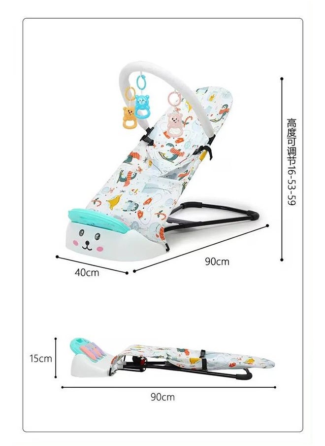 BABYCARA Baby Rocking Chair with Piano Pedal Comfort And Fun, White  - Image 2