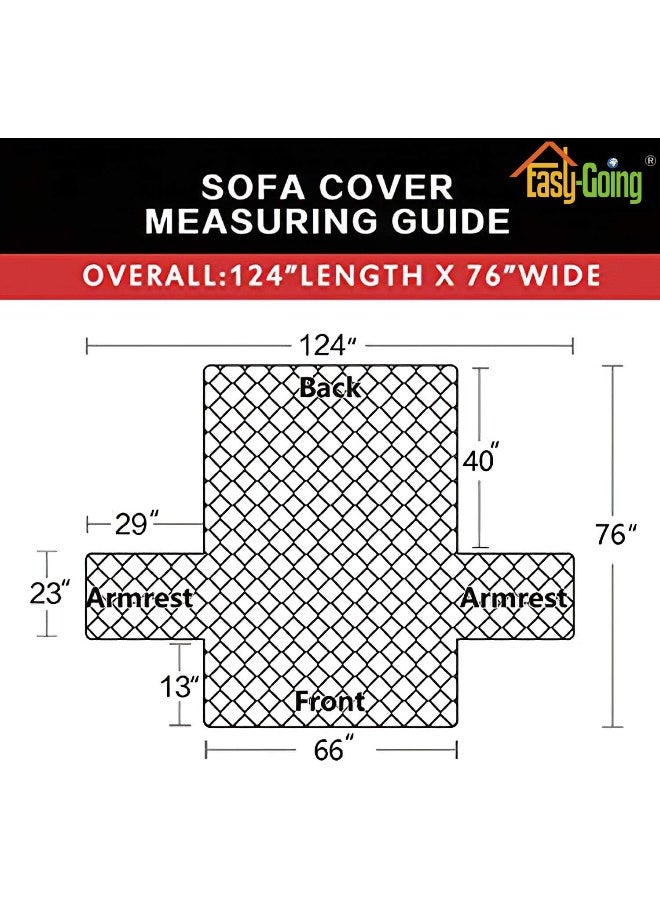 Easy-Going EasyGoing Reversible Couch Cover for 3 Cushion Couch Sofa Cover for Dogs Water Resistant Furniture Protector Cover with Foam Sticks Elastic Straps for Pet Cat Sofa WhiteWhite  - Image 3