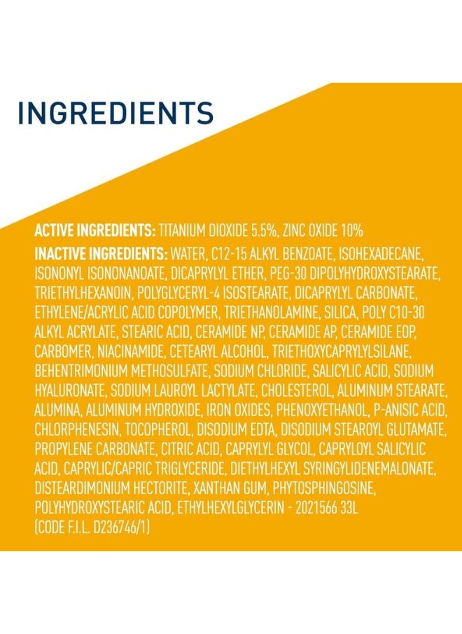 CeraVe Tinted Sunscreen with SPF 30 | Hydrating Mineral Sunscreen With Zinc Oxide & Titanium Dioxide | Sheer Tint for Healthy Glow | 1.7 Fluid Ounce(Pack of 3)