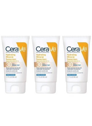 CeraVe Tinted Sunscreen with SPF 30 | Hydrating Mineral Sunscreen With Zinc Oxide & Titanium Dioxide | Sheer Tint for Healthy Glow | 1.7 Fluid Ounce(Pack of 3) - pzsku/ZCFC4B8198797E4DBED6EZ/45/1749913348/eb75f74d-0dad-429d-84e3-1b97f4ddb2d7