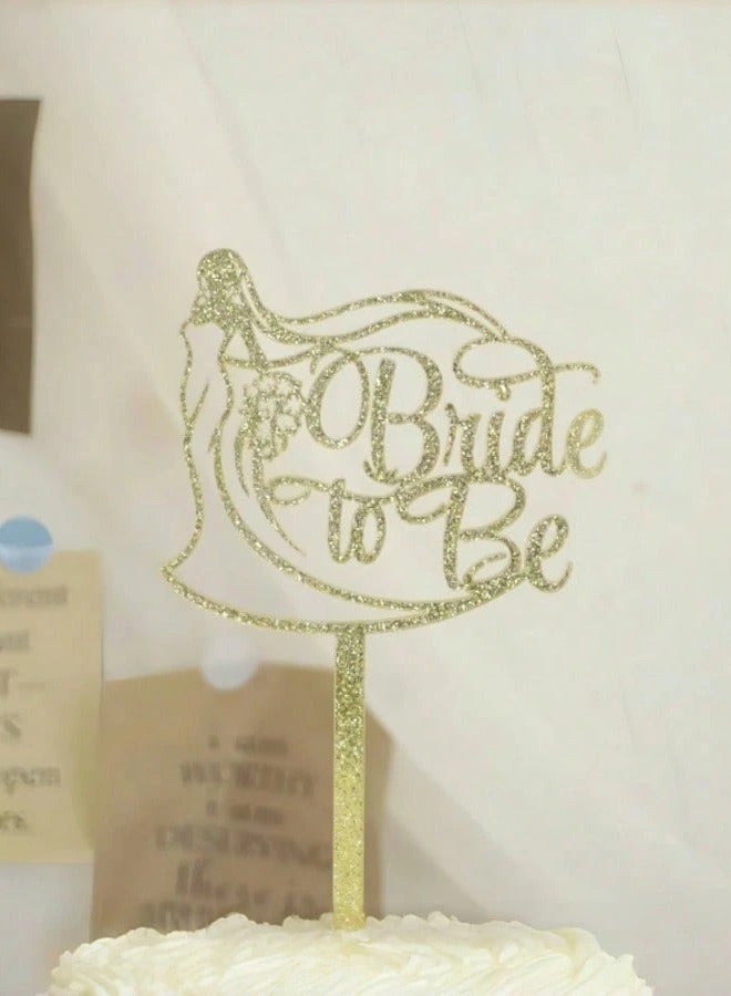 Party Decorations Gold Cake Topper For The Bride One Piece 