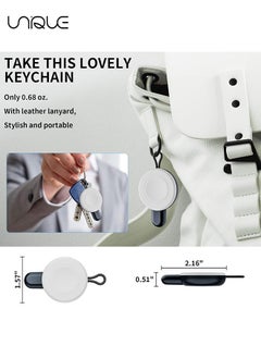 Unique USB-C Charger for Apple Watch - Portable Wireless Magnetic Fast Charging Compatible with Apple iWatch Ultra/Series 8/7/6/5/4/3/SE Travel Pod Charger - Cordless Travel Charger Keychain - Black/White  - Image 2