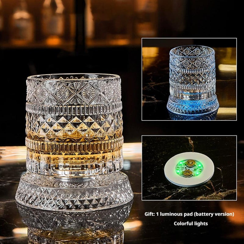 [Free Light-Up Coaster] Light-Up Rotating Whiskey Glass - Stress-Relieving Liquor Glass with Tumbler - Image 4