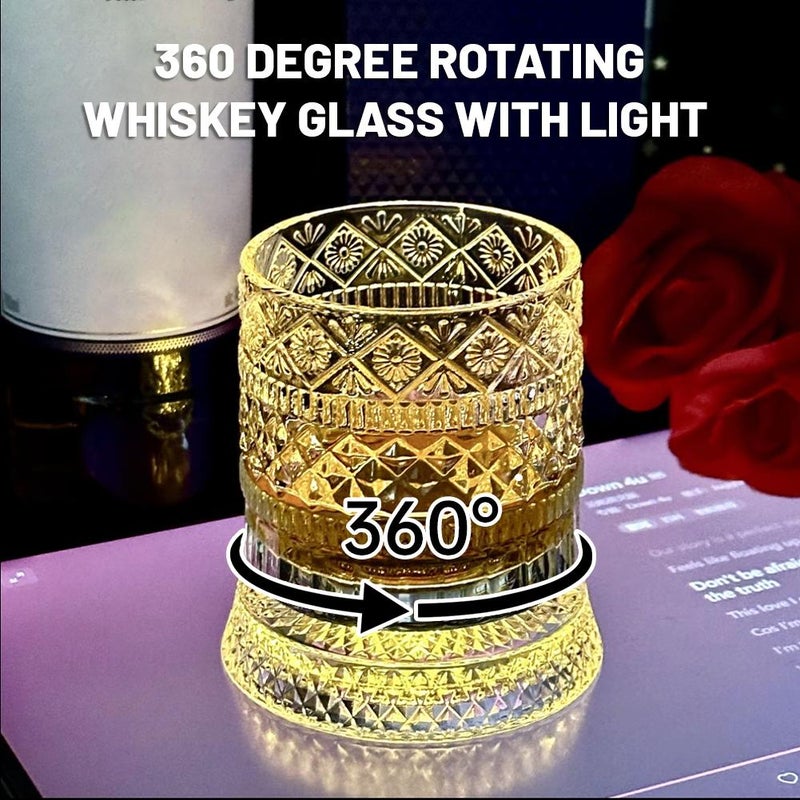 [Free Light-Up Coaster] Light-Up Rotating Whiskey Glass - Stress-Relieving Liquor Glass with Tumbler - Image 2