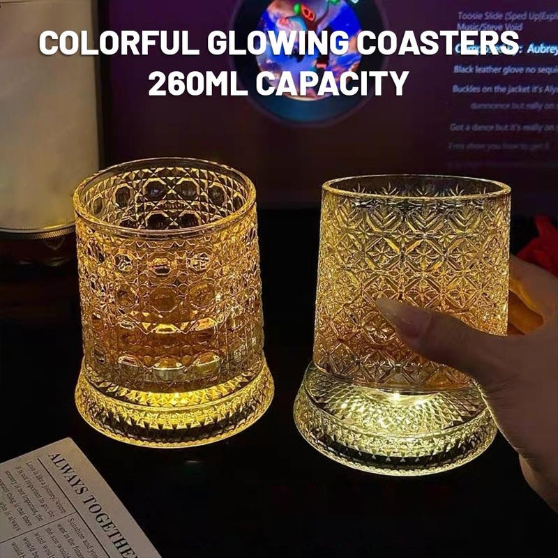 [Free Light-Up Coaster] Light-Up Rotating Whiskey Glass - Stress-Relieving Liquor Glass with Tumbler - Image 3