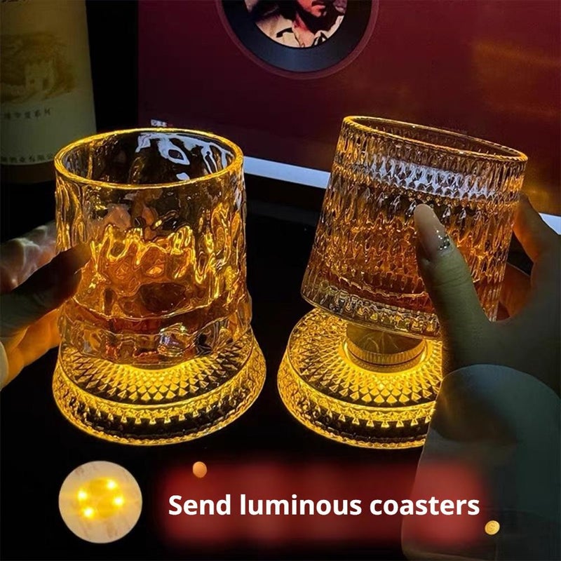 [Free Light-Up Coaster] Light-Up Rotating Whiskey Glass - Stress-Relieving Liquor Glass with Tumbler - Image 5