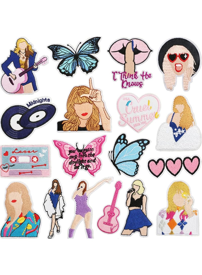 KASTWAVE Iron on Patches, 18PCS Embroidered Iron on Patches, for Music Appliques, Kids DIY Crafts, Fashion Jeans, Backpacks, Clothing, Jackets, Hats, Gifts for Music Fans  - Image 1