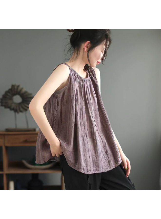 Song Feng Ya Plus-size Women's Summer Loose Slimming Sleeveless Innerwear Camisole Top, Large Size Up To 300 Jin, Niche Outerwear Blouse - Image 3