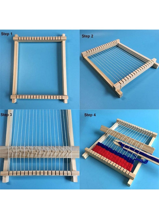 ArtBee ArtBee Kid Weaving Loom Kit DIY Wooden Handcraft Loom for Arts Crafts Projects, Fun Artsy Time for Girls Boys, with Colored String, Loom Frame and Shuttle  - Image 4