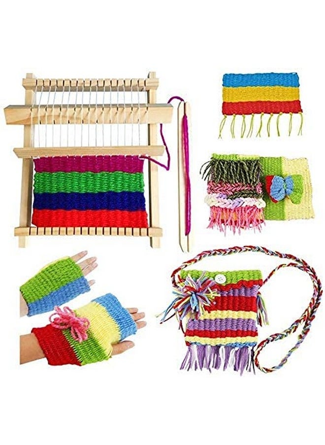 ArtBee ArtBee Kid Weaving Loom Kit DIY Wooden Handcraft Loom for Arts Crafts Projects, Fun Artsy Time for Girls Boys, with Colored String, Loom Frame and Shuttle  - Image 2