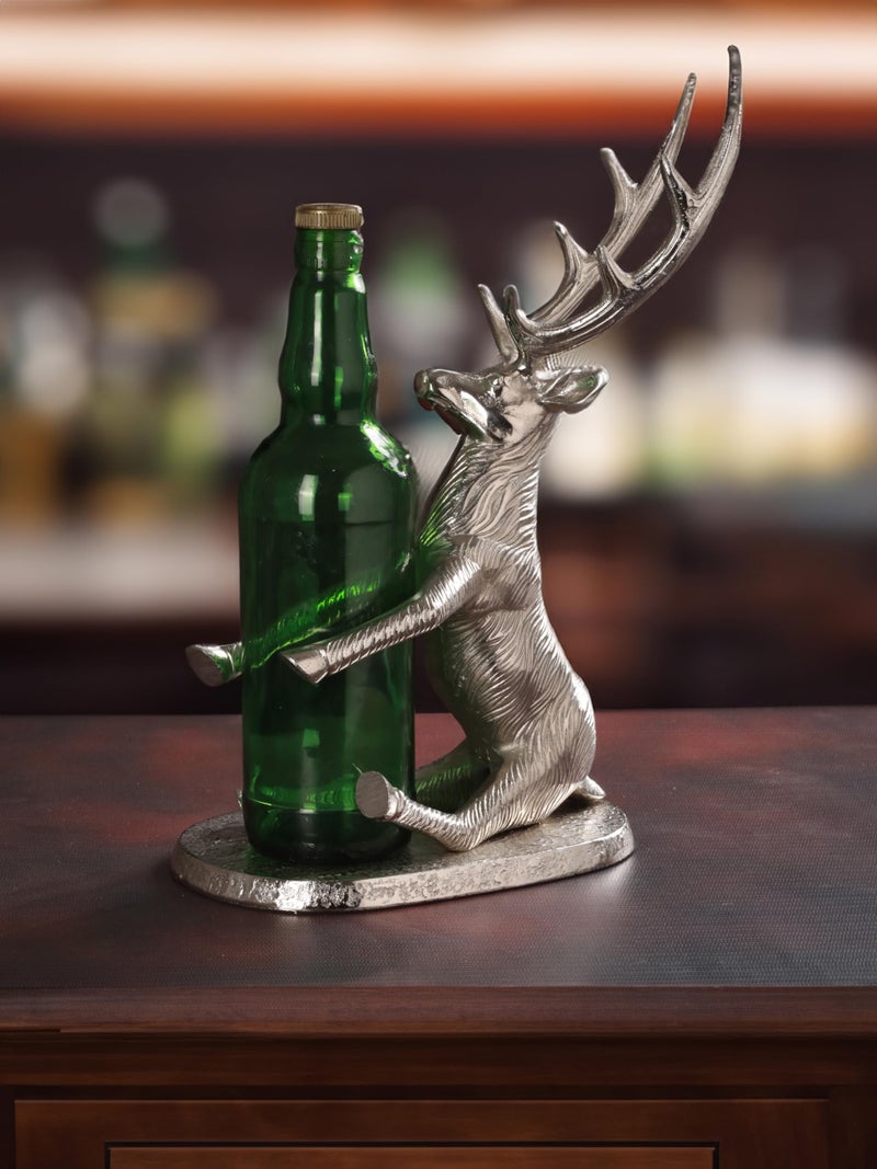 Trovea's Buck Aluminium Handmade Bottle Holder | Designer Bar Accessory for Home | Decorative Bottle Stand - Image 2