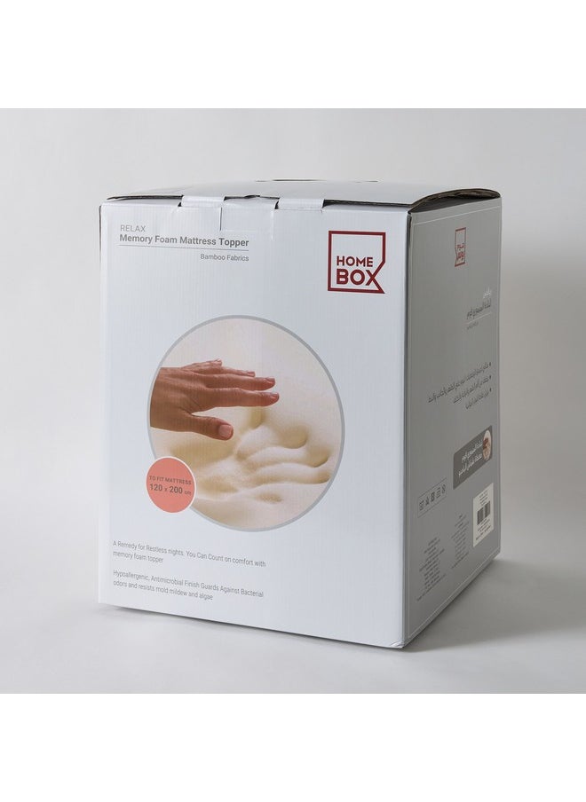 Home Box - Relax Memory Foam Twin Mattress Topper 120 x 200 x 4 cm - Image 1