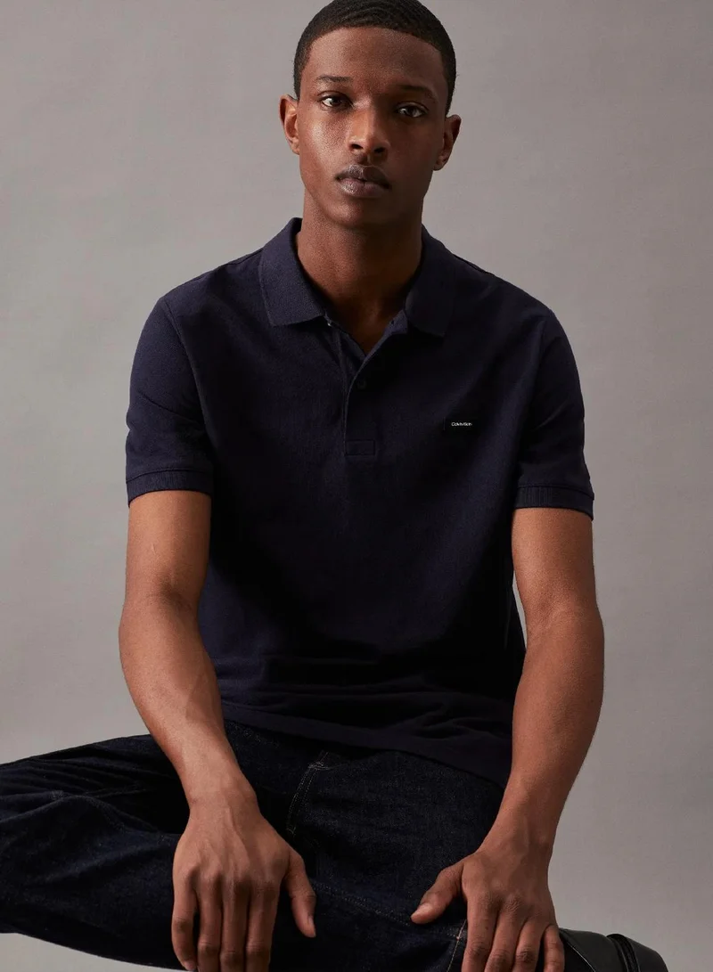 Calvin Klein Night Sky Slim Stretch Pique Polo Shirt for Men | Best Price UAE