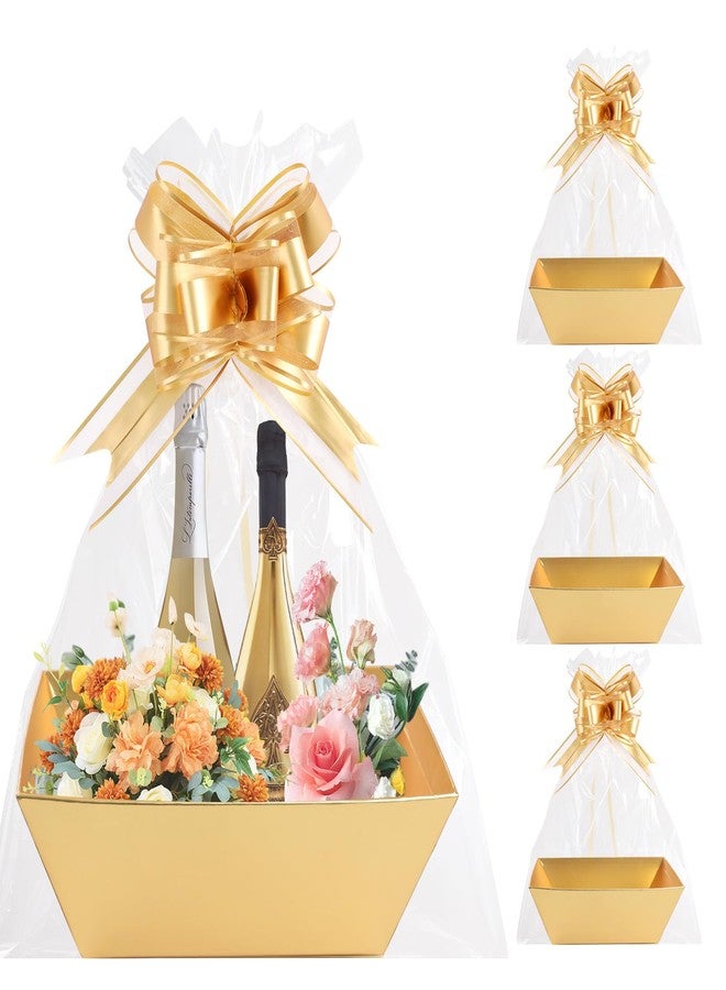 Orchidleaf Basket for Gifts Empty Gold Empty for Basket Empty to Fill Gifts Bulk DIY Empty Gift Suitable for Mother's Day Christmas Wedding Birthday Party (3 - Image 1