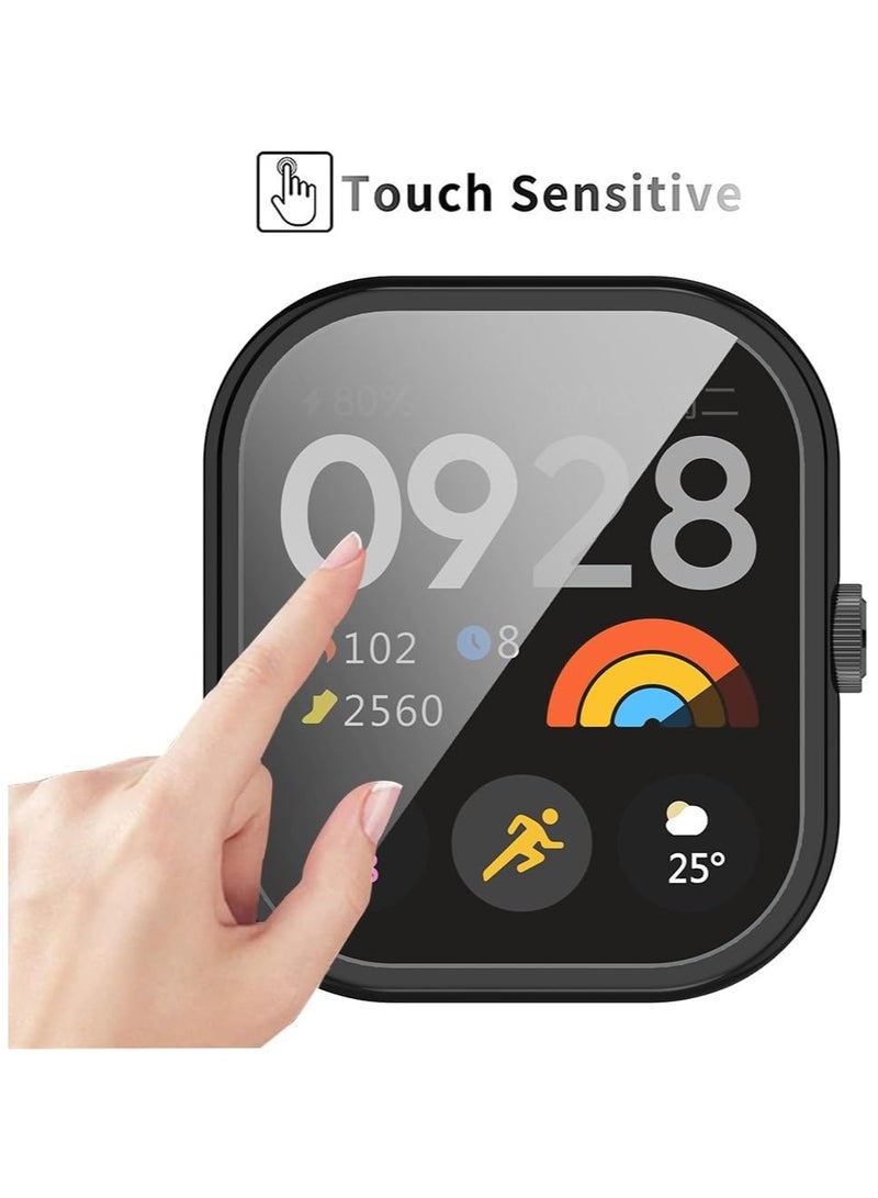 【2 Pack】Case Compatible with Xiaomi Redmi Watch 4, Silver Black All-Round Protective Case with Screen Protector, 【Anti-Stain】 【Anti-Scratch】 TPU Protective Case - Image 5